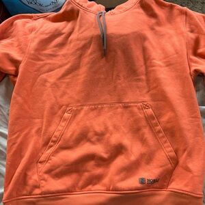 Orange hooded sweatshirt